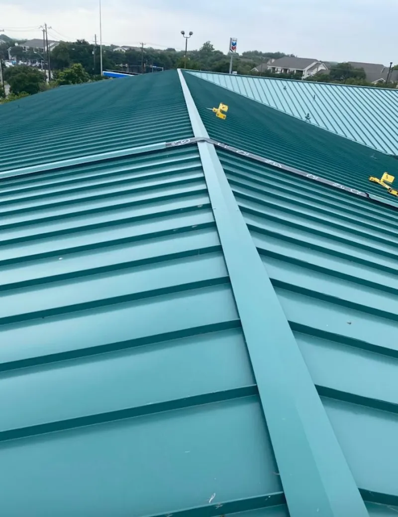 Green commercial metal roof ridge and valley for Metal Roof Repair in Richfield
